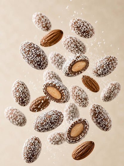 Chocolate-Covered Almond with Coconut Flakes